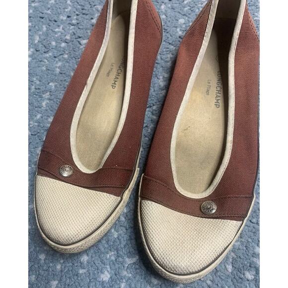 Longchamp le pliage canvas ballet flat sneakers womens 36 US 5-5.5 - Picture 2 of 4